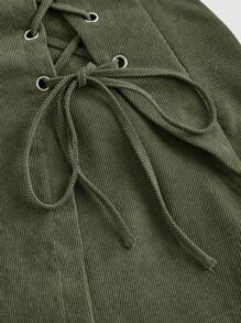 SHEIN MOD Women's Casual Army Green Retro Criss-Cross Tie Culottes,Country Outfits Women,Western Wear Women,Vintage Culottes,Old Money Style Women,Vintage Clothes Women - Army Green - View 3