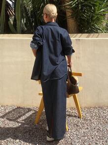 Livesso Women Denim Two Pieces Outfits - Blue - View 2