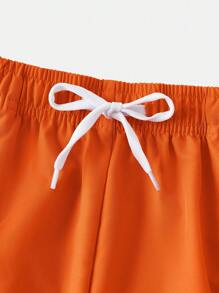 SHEIN Pantalones cortos casuales con cordón en la cintura para adolescentes, adecuados para nadar, hacer deporte, la calle, punk, rock, escuela, uso diario, fiestas, festivales de música, primavera/verano