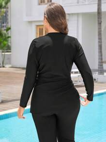 Swim Mulvari 1 قطعة للنساء المقاسات الكبيرة، ملابس علوية بشراشيب منفردة من الجهة الواحدة، ثوب سباحة محافظ لتغطية البطن المنحرف لتنحيف الخصر