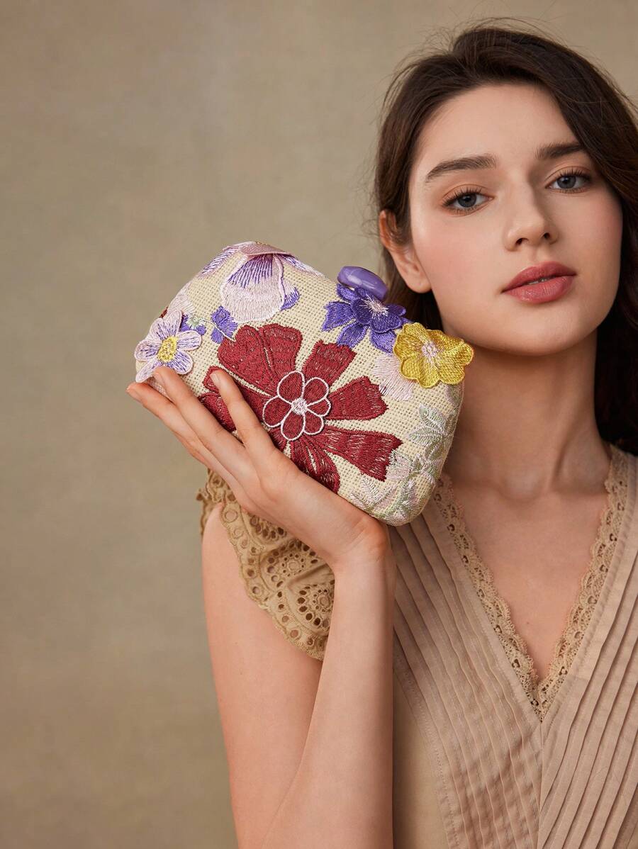 MOTF PREMIUM VÍ CLUTCH THÊU HOA CHO NỮ - Nhiều màu - Xem 2