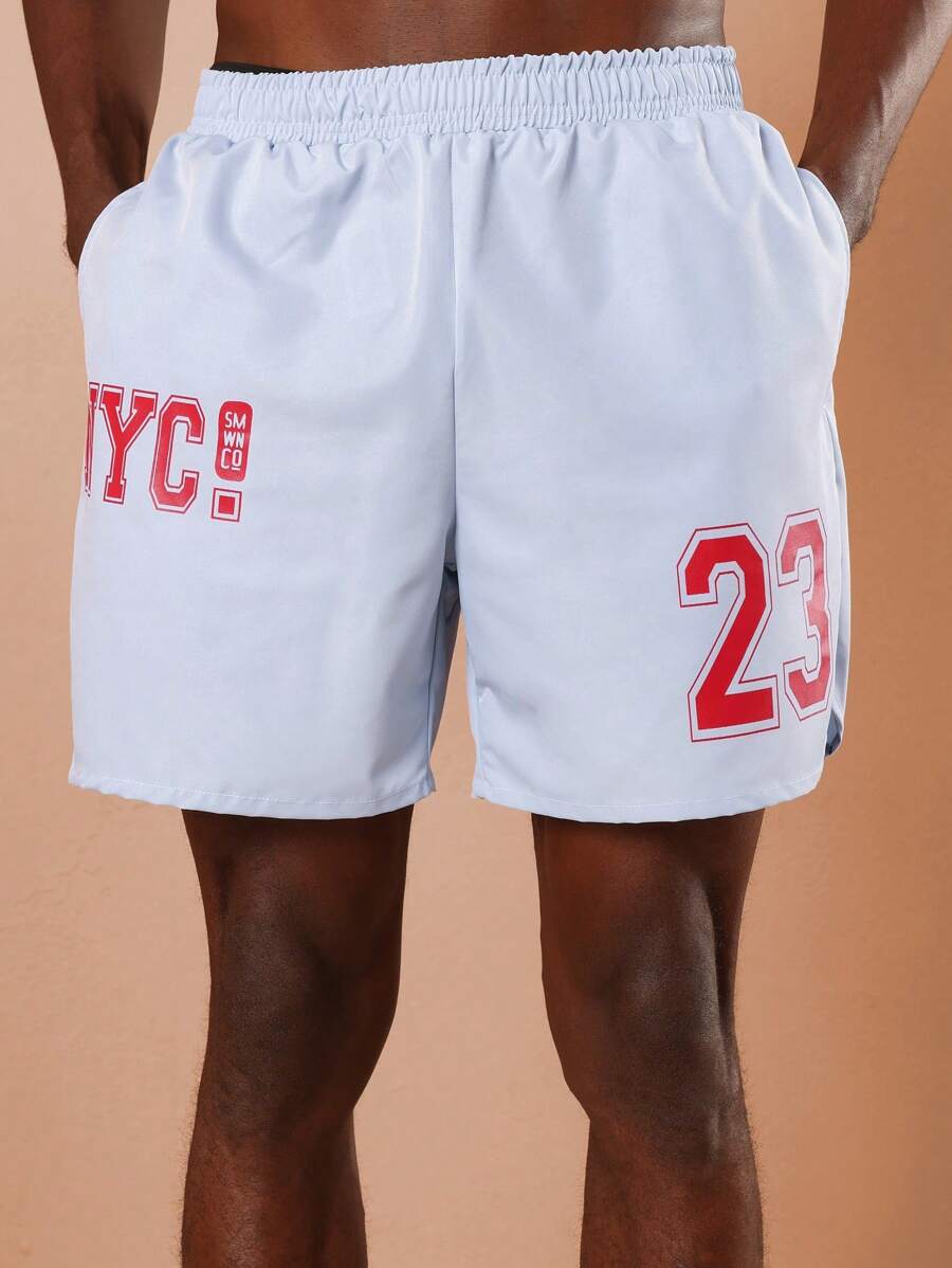 SUMWON Bañador deportivo de la colección NYC, estilo baloncesto número 23, para verano, playa, piscina, vacaciones, fiestas y ocio