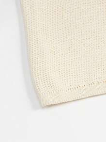 Manfinity Homme Men's  Old Money Simple Stripe Collar Knitted Sweater, Everyday Wear,Men Sweater - Apricot - View 11