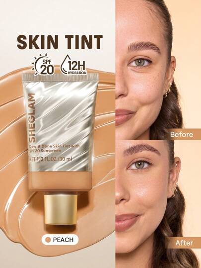 Dew & Done Teint Teinté Spf20-Peach Marque Beauté Visage Maquillage CosméTique Pour Femmes Filles Parfait Pour Hiver IdéAl Pour Y2K ÉLéGant Mode Adapté Pour Anniversaire Xmas Cadeau FêTe PrêT Meilleure Couleur