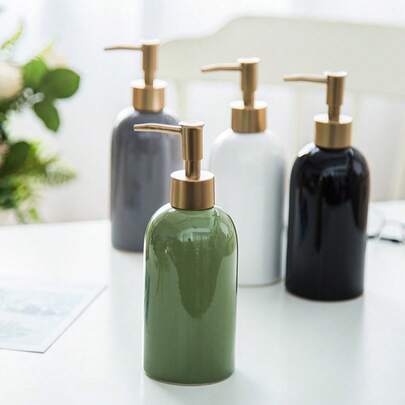 Cirelle Bình đựng xà phòng màu trơn đơn giản / Bình đựng nước tắm / Bình đựng nước có thể nạp lại để sử dụng tại nhà Trang trí phòng tắm mùa hè