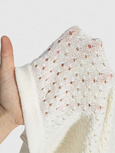 Street Life Men's Vacation Fashion Open Front Flower Crochet Knit Cardigan, Summer