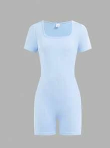 SHEIN Girlism 4pcs/Set Tween Girls' Casual Street Knit Solid Color Mock Neck Romper, School, Campus, College - Multicolor - View 10