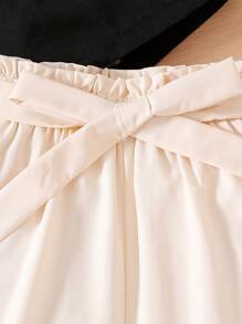 2pcs/Set Teen Girl Ruffle Waist Shorts, Spring/Summer - Multicolor - View 5