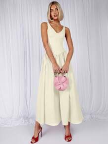 COSMINA Women Long Solid Dress, Fashion For Summer