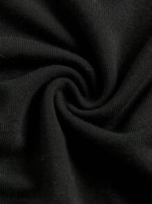SHEIN Vestido casual para meninas adolescentes, estilo urbano, preto, com fenda na coxa, justo, roupa de família combinando para o verão