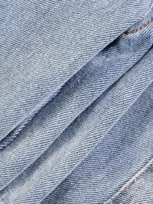 SHEIN Young Boy Summer Retro Casual Patch Loose Fit Baggy Blue Denim Shorts With Side Pocket For Kids Clothes Boys Costume Dailywear And Kids Four Seasons Clothes