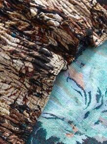 ROMWE Hauts ajustés de grande taille pour femmes avec design de cravate à fleurs vintage