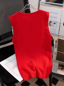 Red Tank Top For Women, Fashionable Suitable For Summer - Red - View 2