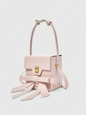 Kawaii Women's Fashion Elegant Bow Decor Shoulder Pink Handbag