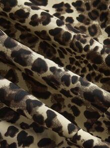 SHEIN PETITE CURVE 2 حزمة من بناطيل واسعة الساق للنساء جديدة باللون الأسود والطباعة الفهد في الصيف - متعدد الألوان - مشاهدة 8