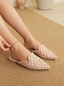 Styleloop Women's Vacation Bohemian Style Pointed Hollow Out Design Flat Sandals - Camel - View 4