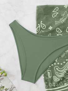 Swim Vcay 女士夏季沙滩泳衣 - 軍綠色 - 查看 4