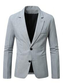 Manfinity Mode Men Space Dye Pocket Single Breasted Business Casual Blazer