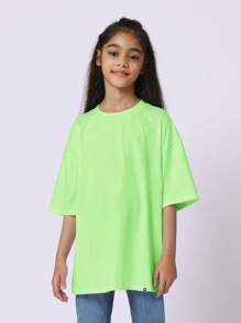 SUMWON Camiseta oversize unisex, casual, de verano y primavera, ropa deportiva juvenil, ropa urbana, cómoda y básica - Verde - Ver 1