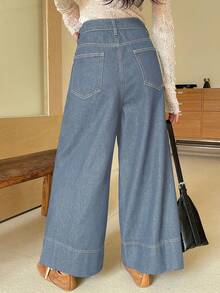 DAZY Women's Loose Vintage Distressed Denim Jeans, Summer New Arrival - Baby Blue - View 3