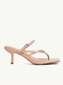 CUCCOO CHICEST Women's Fashionable Low Heel Sandals, Slip-On Mules, Elegant For Commuting - Baby Pink - View 10