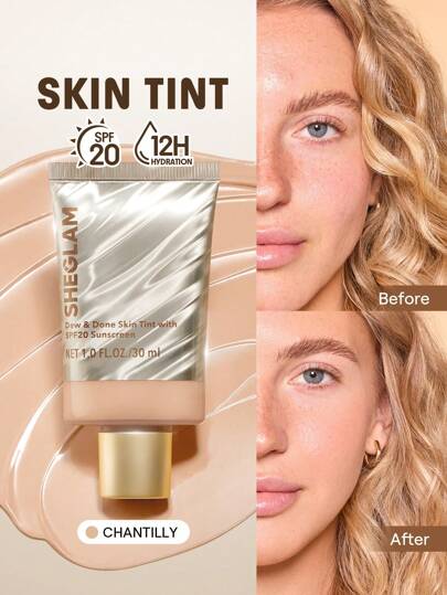 Dew & Done Teint Teinté Spf20-Chantilly Marque Beauté Visage Maquillage CosméTique Pour Femmes Filles Parfait Pour Hiver IdéAl Pour Y2K ÉLéGant Mode Adapté Pour Anniversaire Xmas Cadeau FêTe PrêT Meilleure Couleur