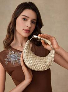 MOTF PREMIUM WOMEN'S CHAIN STRAP TOP HANDLE BAG - Gold - View 8