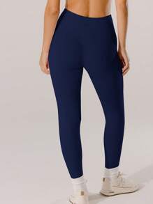 Aralina Leisurewear Active High-Rise Bottom Lift Active Leggings - Navy Blue - View 2
