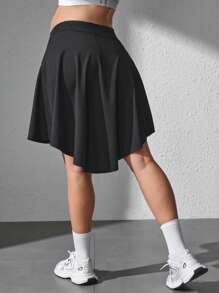 SHEIN Quần short yoga cho bà bầu cạp chun mới có thể điều chỉnh - màu đen - Xem 2