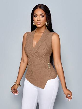 SOLERSUN Ausgeh-Tops im westlichen Business-Lässig Stil, elegante Damen Shirts in Unifarbe mit gerafftem Kragen, ärmellos, Raffung-Design, figurbetonter Passform, sexy Tops für Frühling und Sommer, Urlaub und Arbeitsweg, grüner strukturierter Stoff, Valentinstag Date Party
