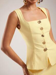 Silquee Débardeur femme monobreton métallisé, mode d'été