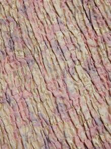 SHEIN MOOSTA Camisa de estilo francés de patchwork para mujeres de talla grande - Rosa - Ver 5