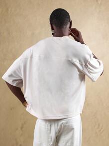SUMWON High End Textured Boxy T-Shirt Oversized Casual Comfort Fit Streetwear Wardrobe Essential Summer Classic Tee