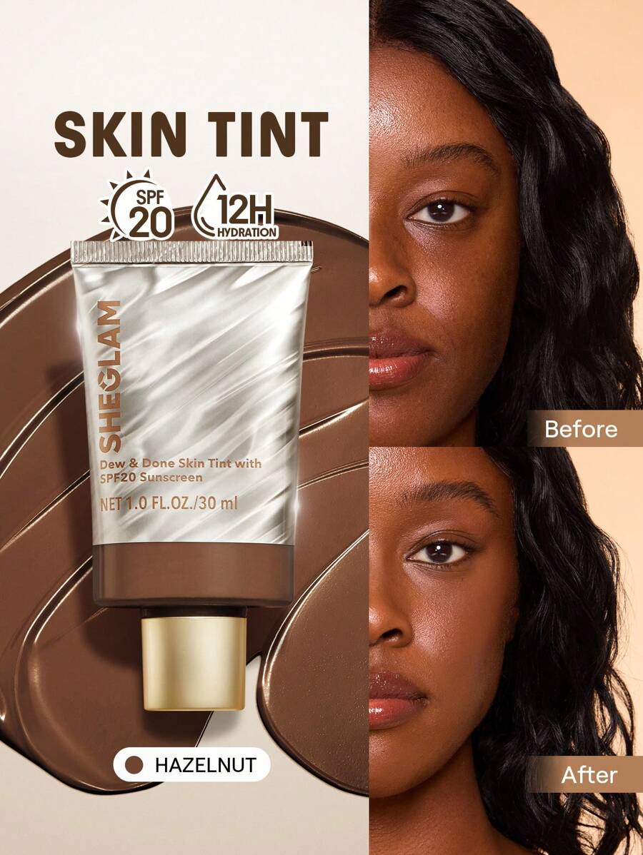 SHEGLAM Dew & Done Spf20輕薄粉底-Hazelnut 品牌美妝化妝品 適合女士與女孩 - 榛果口味-30毫升 - 查看 1