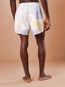 SUMWON Short de bain Planche de natation Motif paisley vintage Plage Surf Sport Loisir Vacances Piscine Villégiature Été - Multicolore - Voir 3