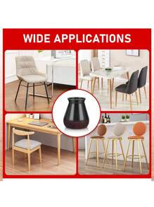 24 Pcs Chair Leg Floor Protector Chair Sliders Floor Protector Rubber Chair Leg Protectors For Hardwood Floors Felt Furniture Pads Silicone Caps Black - Black - View 2