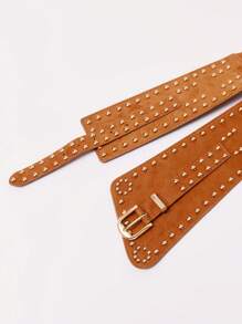 MUSERA Embellished Studded PU Belt Edgy Fun For Festival