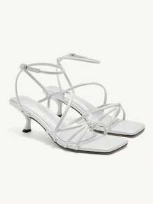CUCCOO CHICEST Giày sandal đế vuông đế thấp/vừa đính đá Rhinestone trang trí ngọc trai cho nữ, thanh lịch, quyến rũ, gợi cảm, sang trọng, thích hợp cho kỳ nghỉ, câu lạc bộ, tiệc bãi biển, tiệc tối, màu đen - trắng - Xem 1