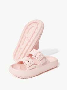 JNSQ Kids Outdoor Sports Girls EVA Foam Summer Slippers Anti-Slip Breathable Shower Sandals - Pink - View 5