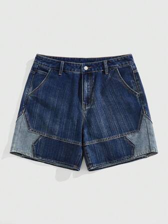 Street Life Pantaloncini di jeans casual larghi con tasche da uomo, versatili e comodi