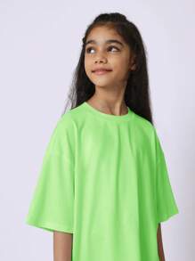 SUMWON Camiseta oversize unisex, casual, de verano y primavera, ropa deportiva juvenil, ropa urbana, cómoda y básica - Verde - Ver 4