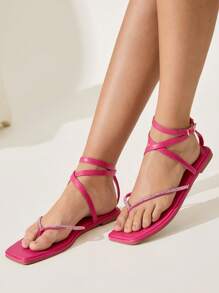 CUCCOO CHICEST Dép đế bằng quai thời trang nữ - Màu Hồng Tươi - Xem 6