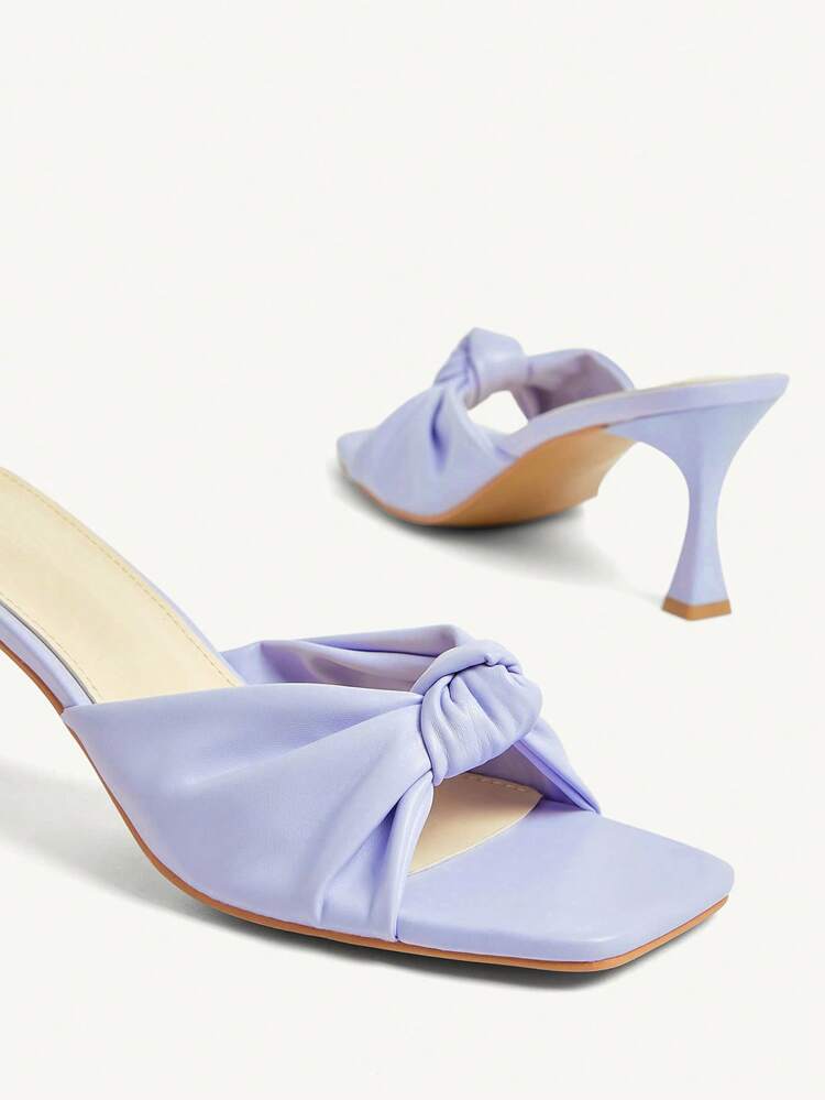 CUCCOO CHICEST Tacones altos finos de dedo cuadrado morados minimalistas para mujer, elegantes y versátiles, cómodos zapatos de vestir de tacón para la oficina, citas, fiestas, bodas y otras ocasiones formales