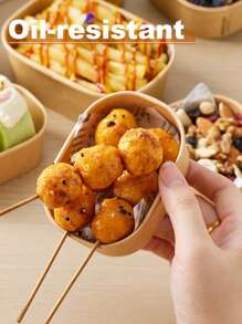 10pcs/20pcs/30pcs Disposable Snacks & Nuts Packaging Box, Kraft Paper Packing Box With PET Cover, Sturdy And, Restaurant Dedicated Packing Box, Student And Adult Lunch Box, Fruit Platter Packaging Box, Outdoor Picnic Packing Box