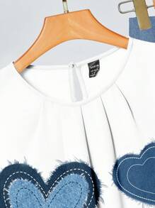 SHEIN Clasi 休闲简约度假风格文字与心形图案两件套女士套装，适合夏季聚会和度假 - 彩色 - 查看 5