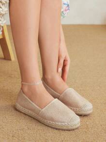 Styleloop Women's Casual Rhinestone Embellished Flat Sandals, Bohemian Style For Vacation - Apricot - View 6