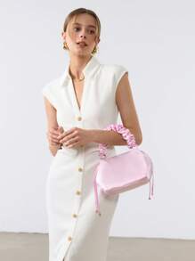 SHECARRY BOLSO MAGNÉTICO CON FRUNCIDO ROSA PARA MUJER - Púrpura malva - Ver 8