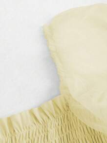 SHEIN Unity 浪漫优雅复古可爱公主风格多层薄纱高腰迷你连衣裙，透明' - 黃色 - 查看 3