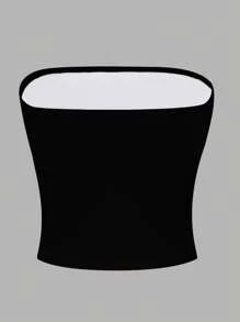 INAWLY Y2K 花卉印花简约风格日常抹胸，烫钻图案 - 彩色 - 查看 2