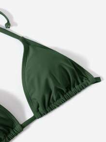 SHEIN Swim 纯色比基尼套装，度假/沙滩装